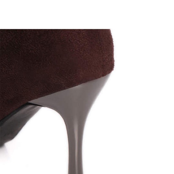 Knee to thigh high faux suede stiletto heel boots! - Picture 3 of 6